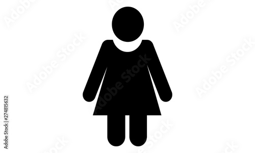 Single woman icon stick figure for gender representation