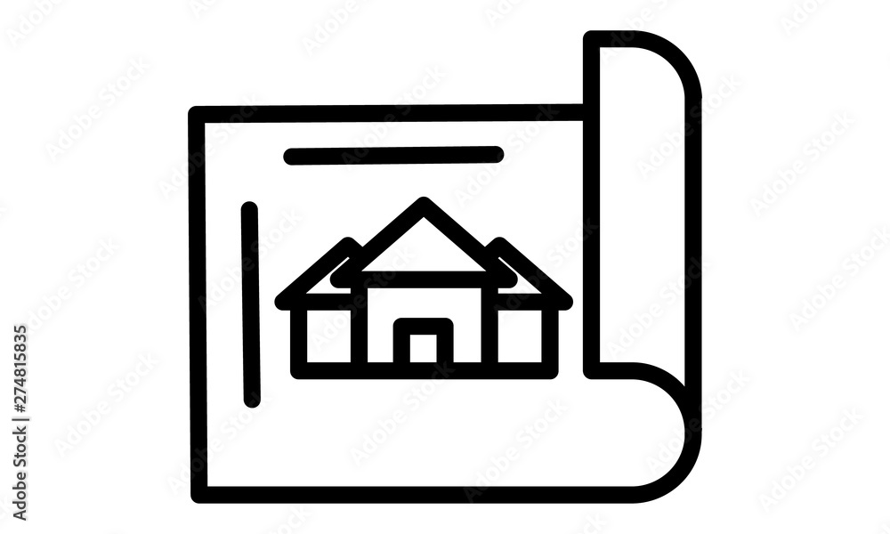 Blueprint roll outline icon vector image Blueprint roll outline icon vector image