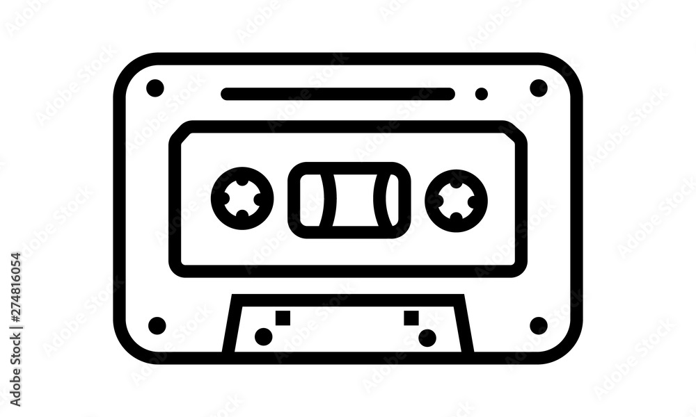 Cassette tape icon in simple style for music and retro concepts Cassette tape icon in simple style for music and retro concepts