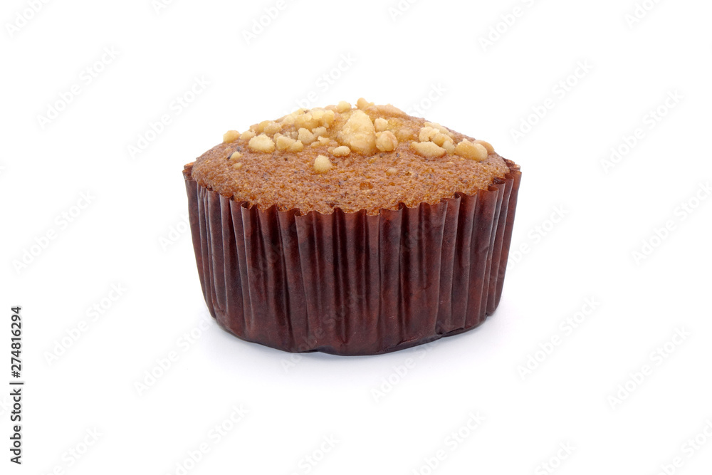 Banana cupcake isolated on white background Banana cupcake isolated on white background
