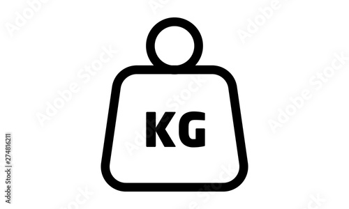 Weight kilogram icon for measurement and weight tracking