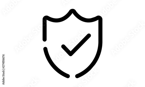 Shield check mark logo icon design template vector image 
