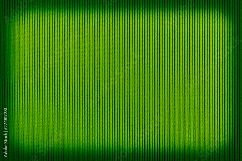 Decorative background green color, striped texture, vignetting gradient. Wallpaper. Art. Design.