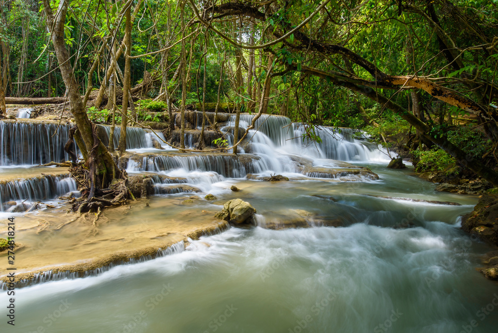 beautiful waterfall, forest background, landscape beautiful waterfall, forest background, landscape
