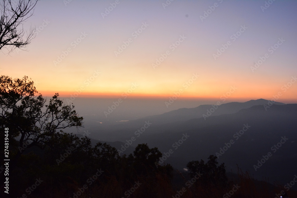 sunset in the mountains