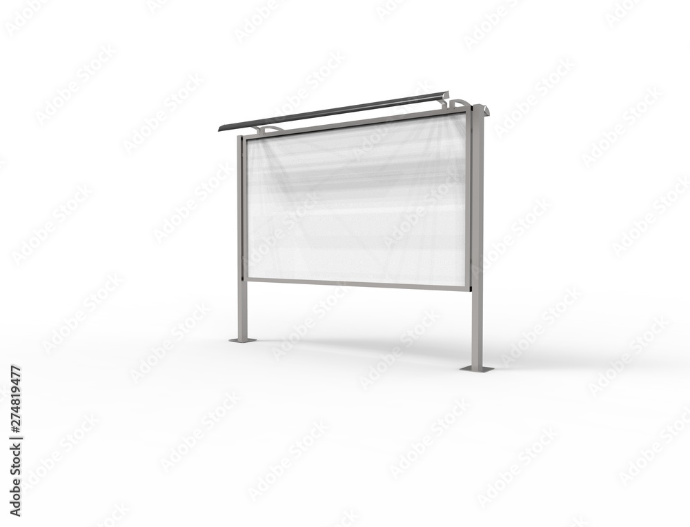 3d rendering of a empty billboard template in white studio background 3d rendering of a empty billboard template in white studio background