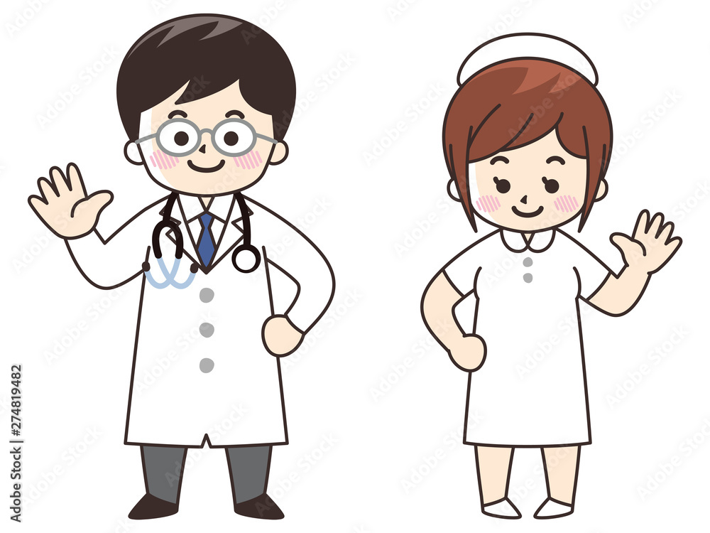 医師の男性と看護師の女性