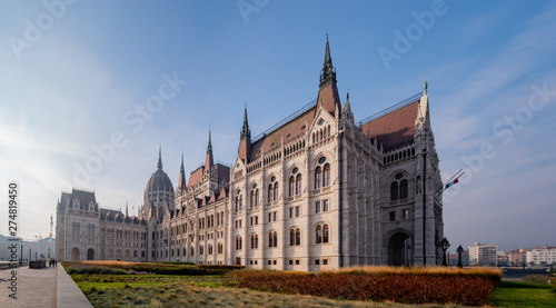 Exterior view of the Hungarian Parliament Building