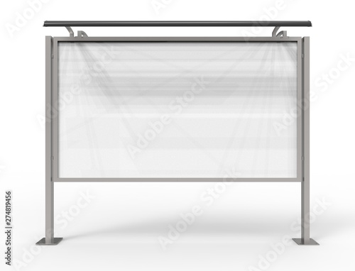 3d rendering of a empty billboard template in white studio background