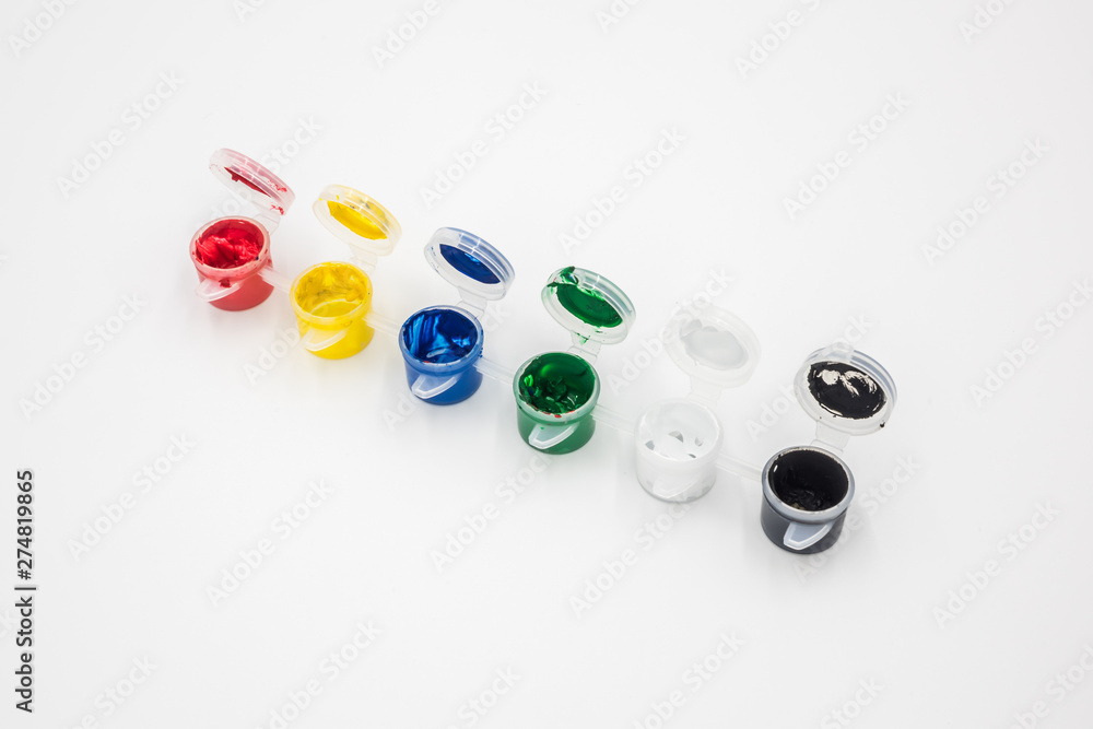 Colorful pigment plastic on white background Colorful pigment plastic on white background