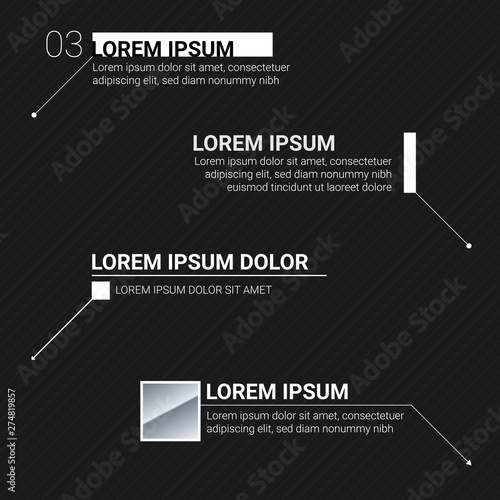 Digital information labels. Digital callouts titles with place of photo and text. Modern banners of lower third for presentation. Vector titles bar. Template for animation of video infographics