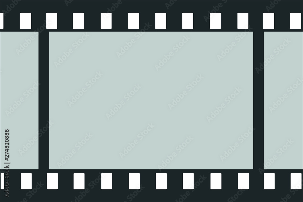 A fragment of photographic film with empty frames for a vector background.