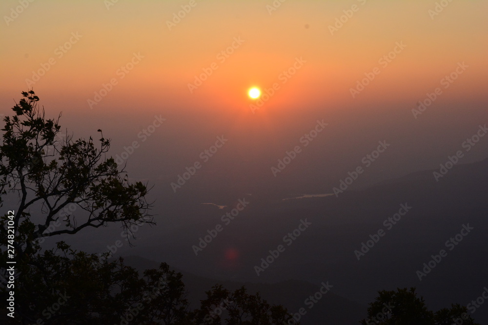 sunset in the mountains sunset in the mountains