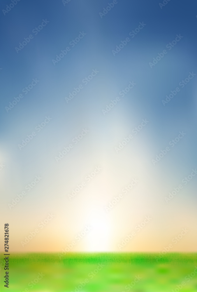 Obraz premium 空 草原 風景 背景 