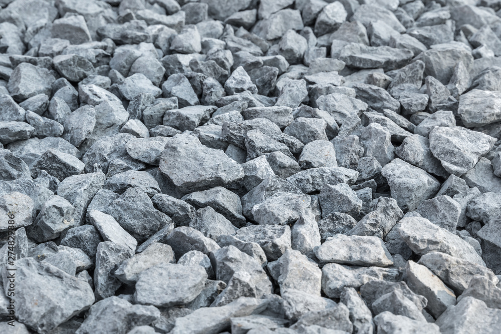 Detailed of grey gravel for construction - obrazy, fototapety, plakaty 