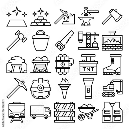 Gold mining icons pack