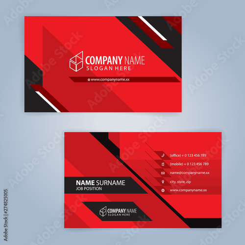Red and Black modern business card template, Illustration Vector 10