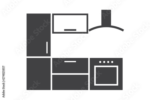 Kitchen furniture icon simple isolated