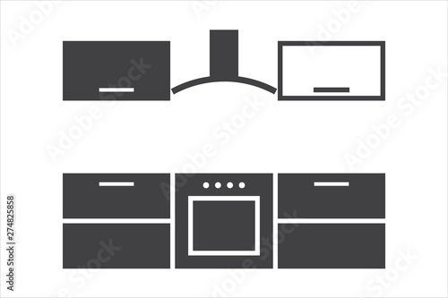 Kitchen furniture icon simple isolated