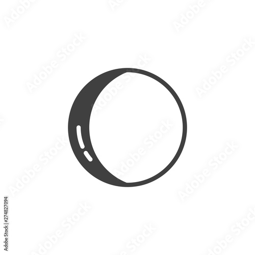 Waxing crescent vector icon. filled flat sign for mobile concept and web design. Moon Phases glyph icon. Symbol, logo illustration. Vector graphics
