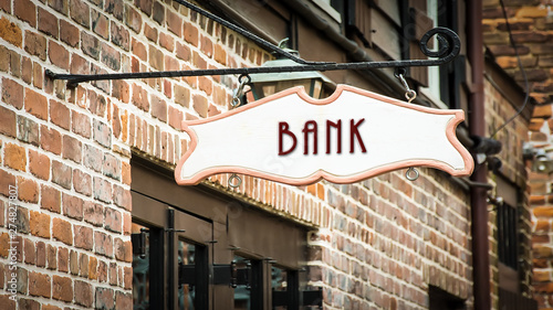 Obraz na plátně Street Sign to Bank