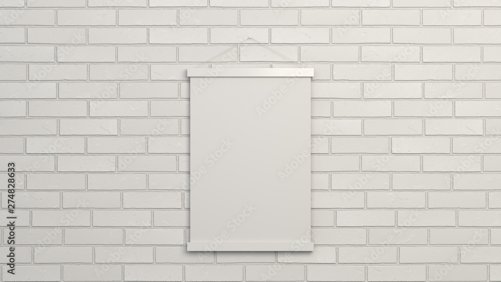 Blank white poster in frame on the wall Blank white poster in frame on the wall