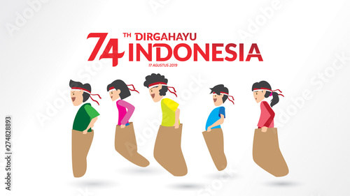 indonesia independence day sack race competition