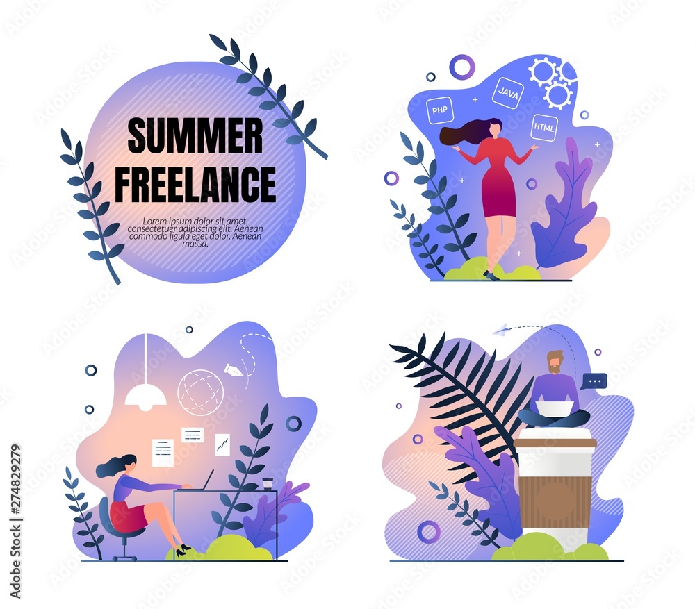 Set Work Poster is Written Summer Freelance Flat.