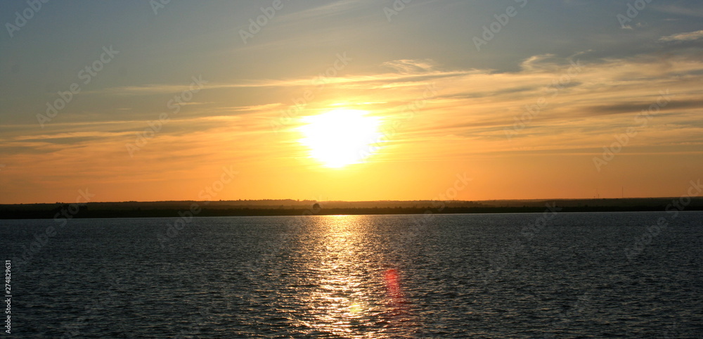 sunset in the sea Huelva Spain