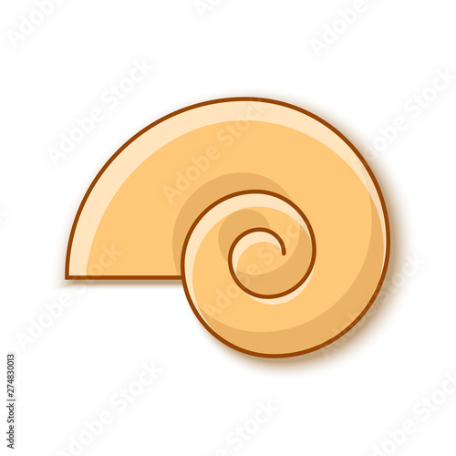Snail shell icon in flat style placed on white background