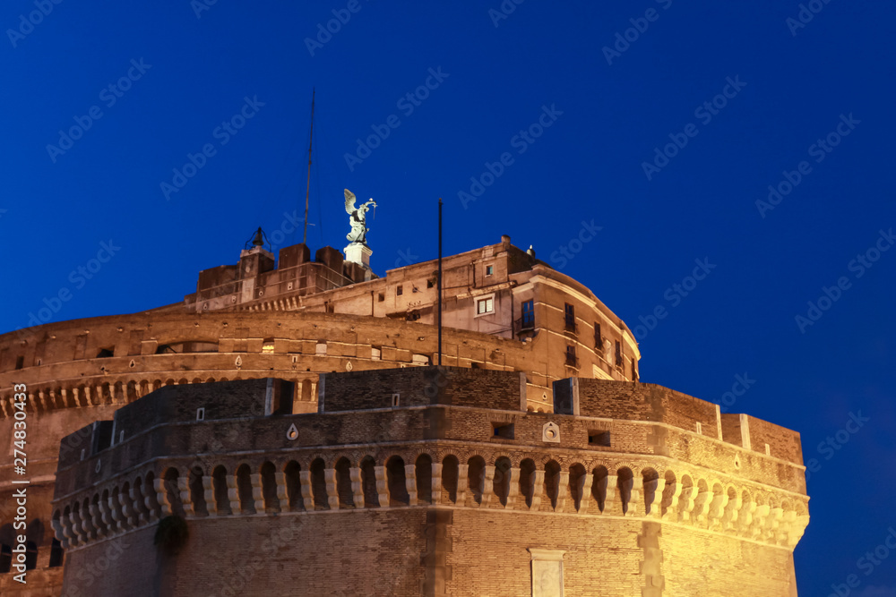 Castel Sant Angelo Architecture High Part night view