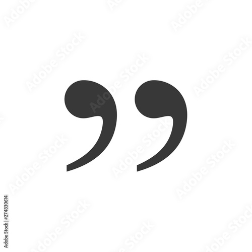 Quote icon flat style template black color editable. Quote symbol Flat vector sign isolated on white background. Simple logo vector illustration for graphic and web design.