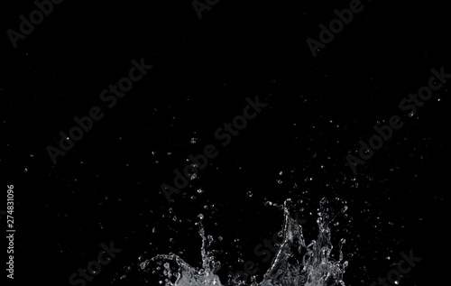 Salpicaduras de agua sobre fondo negro