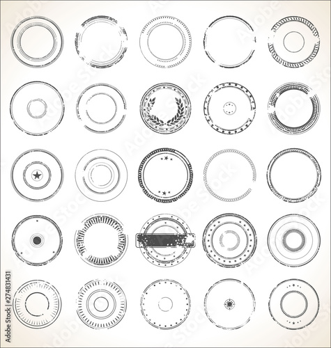 Empty grunge rubber stamp retro collection