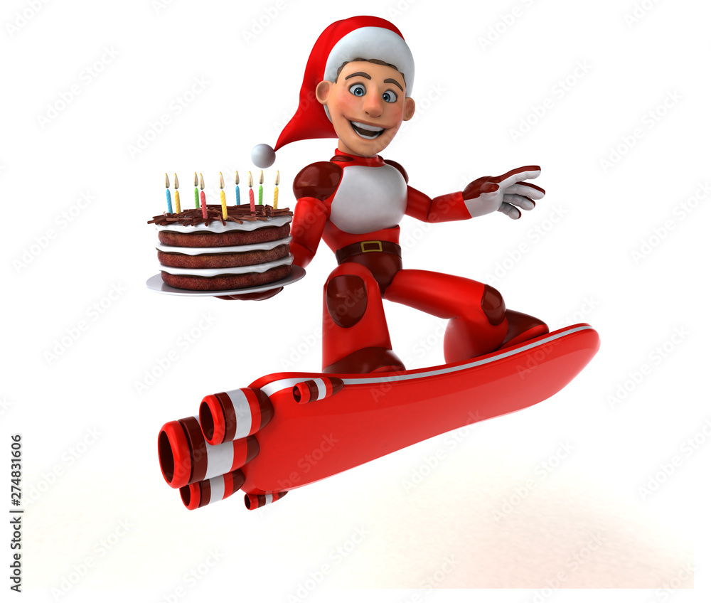 Fun Super Santa Claus - 3D Illustration Fun Super Santa Claus - 3D Illustration