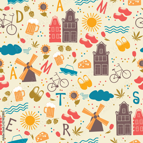 Amsterdam pattern seamless design graphic