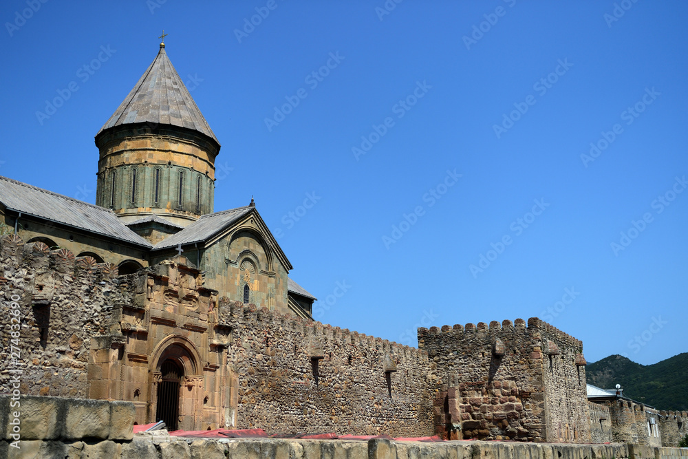 Ancient Svetitskhoveli Orthodox Cathedral in Mtskheta, Georgia
