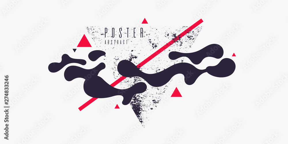 Obraz premium Retro abstract background. The poster with the flat figures.