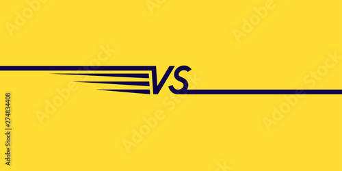 Bright poster symbols of confrontation VS. Vector illustration on yellow background.