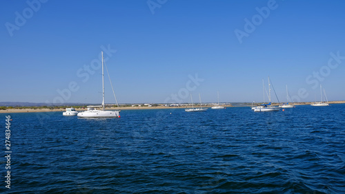 View on the lagoon in Tevira, Algarve, Portugal.