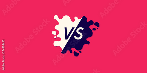 Bright poster symbols of confrontation VS. Vector illustration