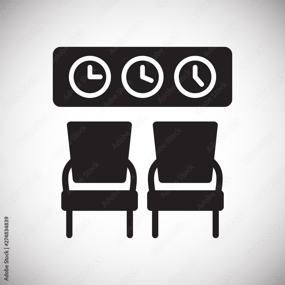 Obraz premium Airport related icon on background for graphic and web design. Simple vector sign. Internet concept symbol for website button or mobile app.