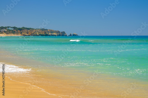 View on the beach Alvor in Algarve, Portugal.