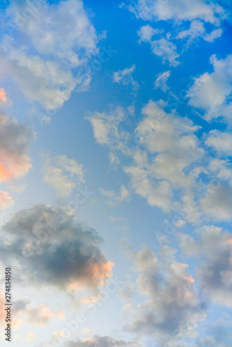 Wallpaper Mural beautiful sunset with clouds painted in yellow white pink and blue colors. Beautiful sky with cloud before sunset Torontodigital.ca