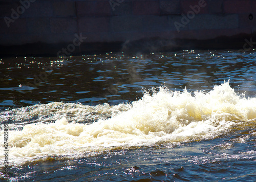 Wallpaper Mural pleasure ship sails between houses Torontodigital.ca