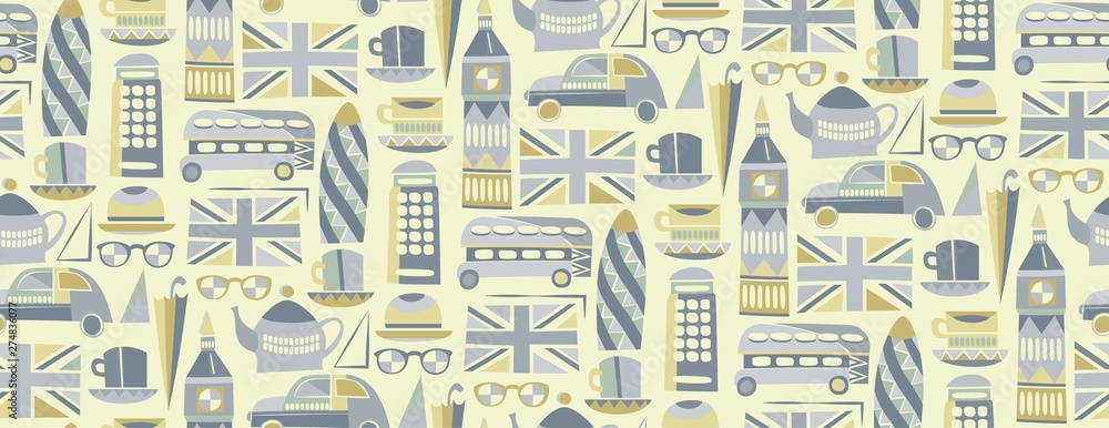 Obraz premium London pattern seamless design graphic
