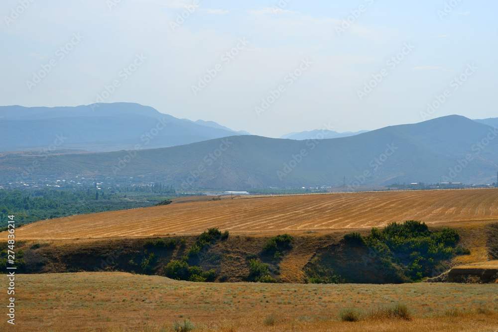 View of the mountains and valley, beautiful Georgian landscape