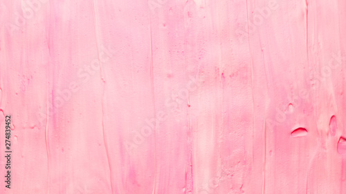Pink acrylic paint art background. Raspberry ice cream abstract design wallpaper.