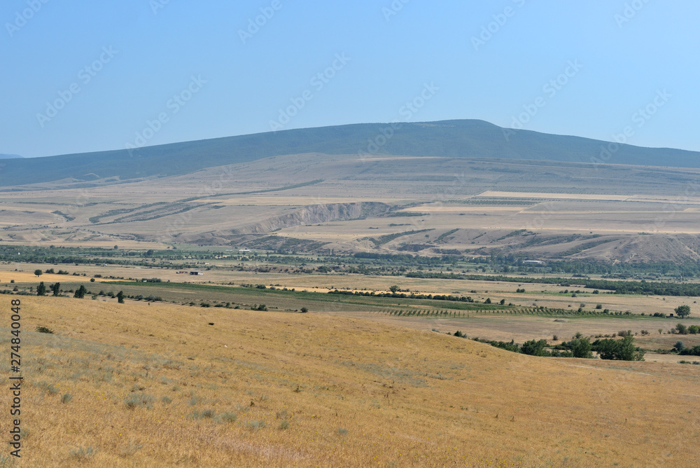 Fototapeta premium View of the mountains and valley, beautiful Georgian landscape