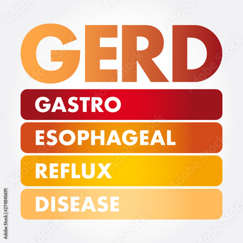 GERD - Gastroesophageal Reflux Disease acronym, medical concept background